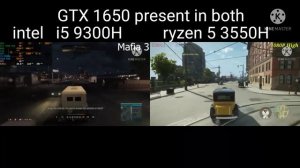 ryzen 5 3550H GTX 1650 vs Intel i5 9300H GTX 1650 gaming test