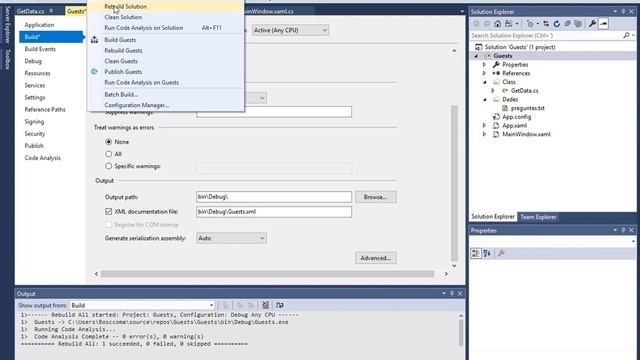 Generate a XML technical documentation With Visual Studio  2017