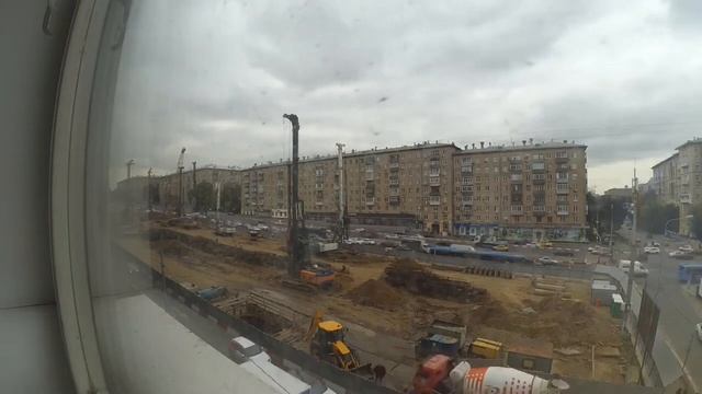 Тайм-Лапс Строительства Метро | Москва, Ленинский проспект, будущая станция "Улица Строителей"