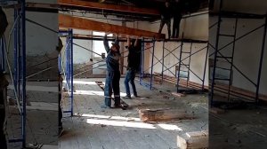 Установка балок из доски 50,/200