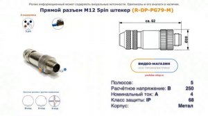 R-DP-PG79-M Прямой разъем M12 штекер 5pin