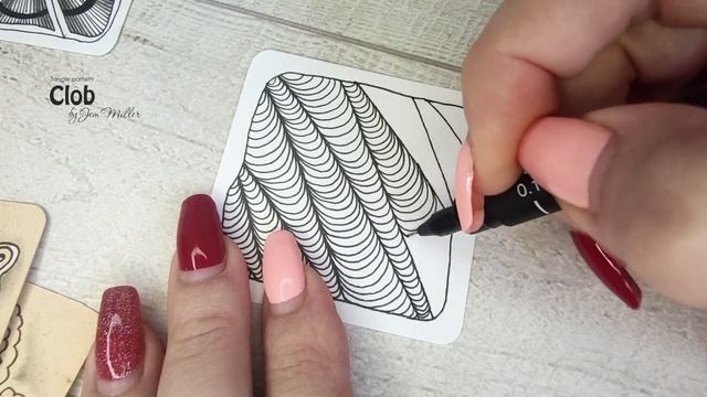 "Clob" zentangle - fantastic pattern for beginners in Zenart смотреть онлайн