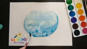 Учимся рисовать акварелью аквариум с рыбками, как нарисовать подводный мир. Урок рисования акварель