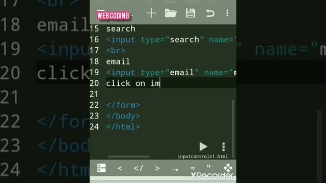 input tag in html5 | input type controls | Web Coding