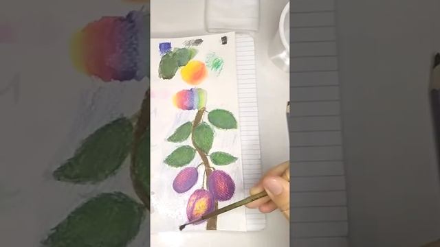 Рисую сливу акварельными карандашами Faber Castel смотреть онлайн