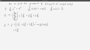 How to find the gradient of f(x,y,z)=exp(x)sin(y)ln(z)