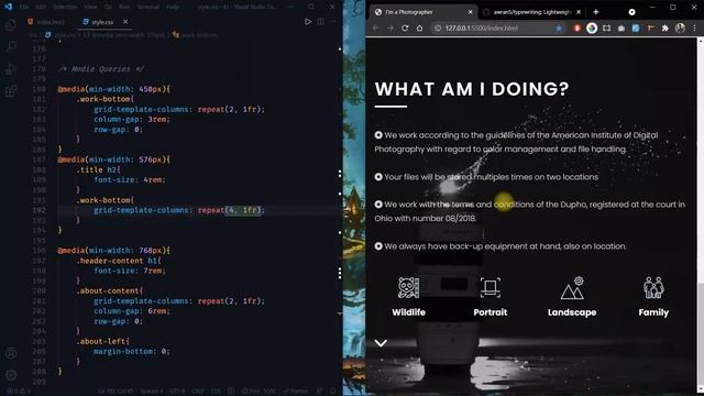 Photographer Portfolio Website Using HTML And CSS  | Typewriting Plugin