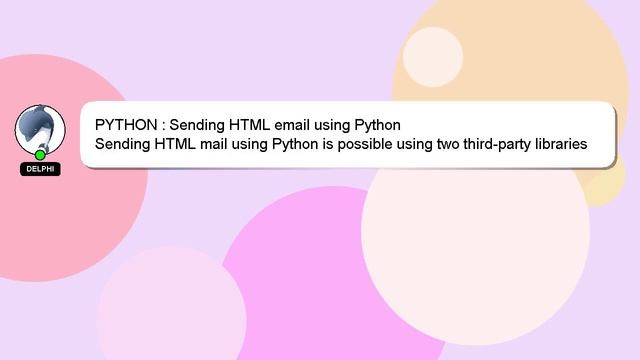 PYTHON : Sending HTML email using Python
