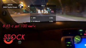 Тoyota Crown(S180)3 L. 2004 г.в. Разгона до 100 км/ч в стоке и после чип-тюнинга.