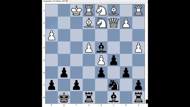 Modern Benoni: Gurgenidze vs Tal Moscow (RUS) 1957 смотреть онлайн