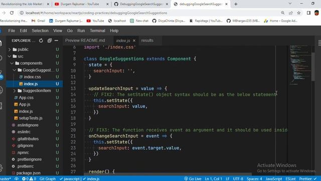 Debugging Google Search Suggestions | Coding Practice 10 | REACT JS | NxtWave | CCBP 4.0