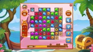 Как пройти уровень 564 игры Сокровища Пиратов