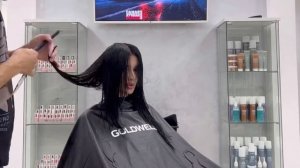 Женская стрижка на длинные волосы (слои) Haircut
