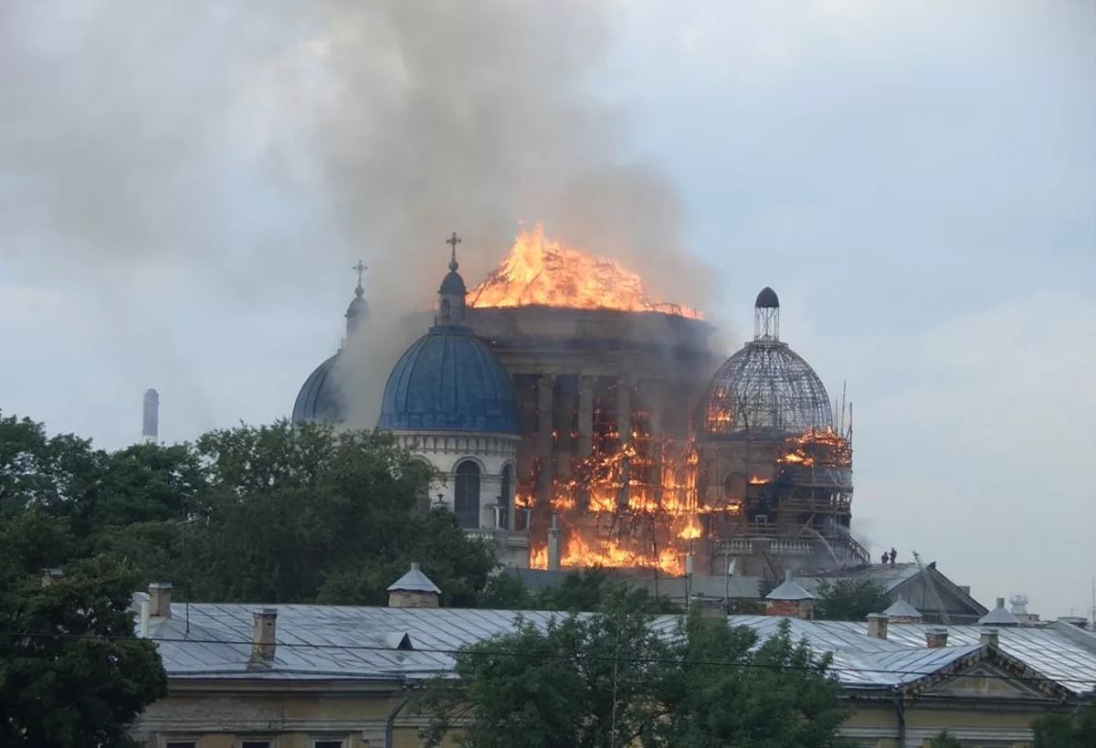 Сгоревшая церковь в санкт петербурге