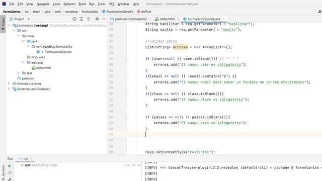 Validado elementos HTML desde el backend - Jakarta EE смотреть онлайн