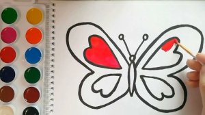 Как нарисовать БАБОЧКУ / мультик раскраска БАБОЧКА для детей /Раскраски для малышей