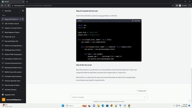 How can I merge fields in a CSV string using Python смотреть онлайн