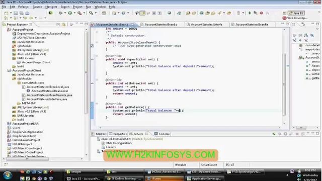 Java Beans | EJB | Session Beans | best online training Java tutorial course classes by H2Kinfosys