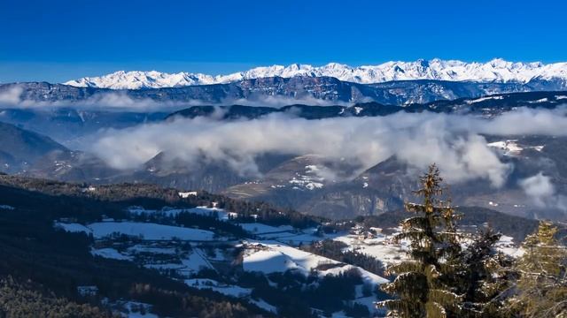Зимние горные пейзажи завораживают-Зима-Снег-Холодная красота гор-Красивая Мелодия