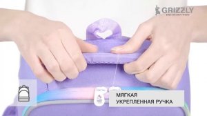 Школьный рюкзак для девочек RG-265-2 с единорогом от GRIZZLY