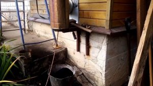 Чистка сэндвич дымохода. Котёл TIS. Уголь.