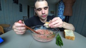 МУКБАНГ АСМР БОРЩ / СУП / С ЛУЧКОМ / С МАЙОНЕЗОМ / ХЛЕБ / EATING ASMR Mukbang #644