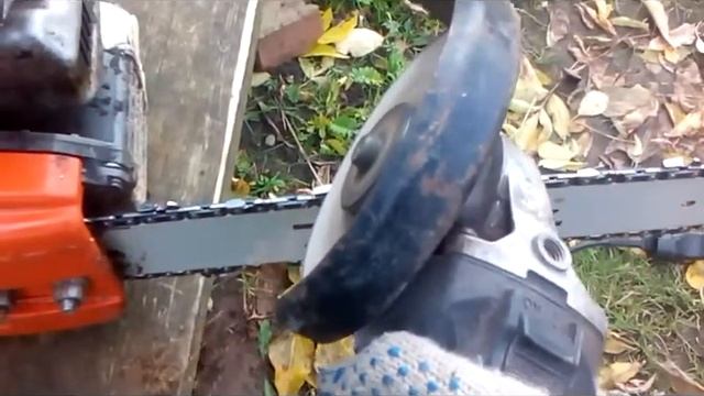 Как заточить цепь бензопилы болгаркой