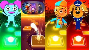 Pibby Vs Oddbods Vs Blippi Vs Sheriff Labrador | Tiles Hop EDM Rush