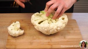 Печень по-берлински с пюре из цветной капусты
