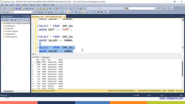 SQL Operators for Beginners | Types of SQL Operators - 1stepGrow Academy