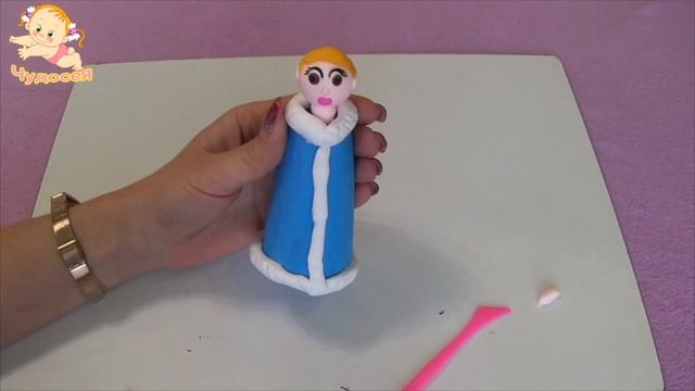 Новогодняя поделка - снегурочка. Зимняя поделка. Поделка на тему зима. смотреть онлайн