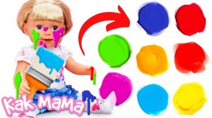 Беби Бон Эмили рисует пальчиковыми красками! Шоу Как Мама - игры в дочки матери в видео для девочек