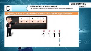6-класс| Информатика | Алгоритмы перевода чисел из двоичной системы счисления в родственные