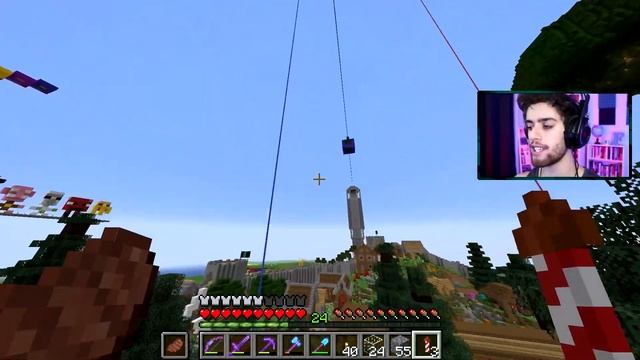 Making A REAL Zipline In Minecraft!!! - Minecraft Survival [#194] смотреть онлайн