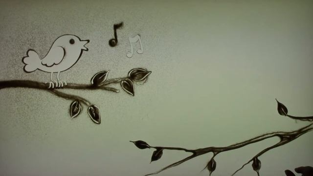 Как нарисовать песком птичек