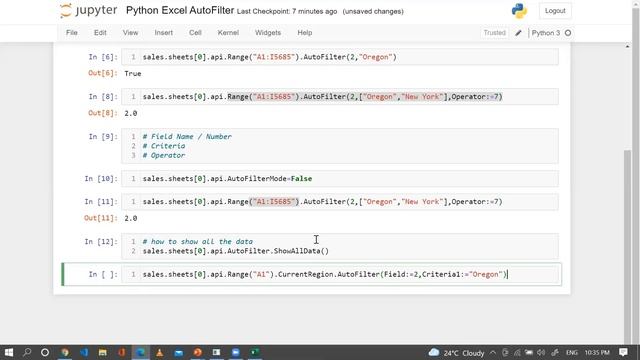 Python Excel Automation: Excel Auto Filter using Python xlwings #4