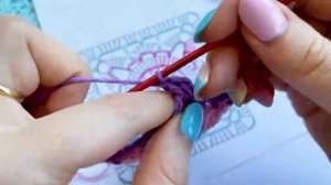 Квадратный мотив для пледа | Вязание крючком | Разбор схемы