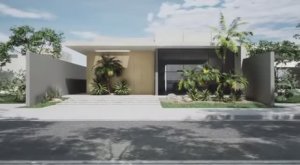 1 этажный загородный дом флэтхаус (квартира-дом) современная архитектура стиль минимализм