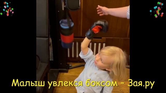 Трехлетний сын Дмитрия Маликова забавно боксирует грушу. Новые видео 2021 смотреть онлайн