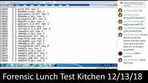 Forensic Lunch Test Kitchen 12/17/18 Syscache and Python