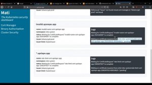 Mati | Kubernetes Security Dashboard Demo