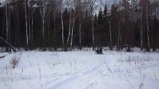 снегоход - палочник с двигателем ИЖ покатушки на самоделке смотреть онлайн
