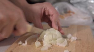 Греча с креветками и овощами.