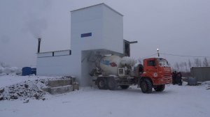 Наладка и запуск бетонного завода Рифей Бетон Мобильный 30 в зимнем исполнении