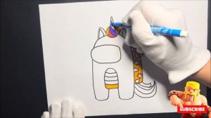 How to Draw AMONG US Unicorn - Step by Step | Drawing, Painting, Coloring for Children