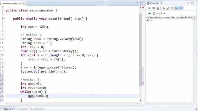 Java program to reverse a Number | Java Programs with solutions - 11