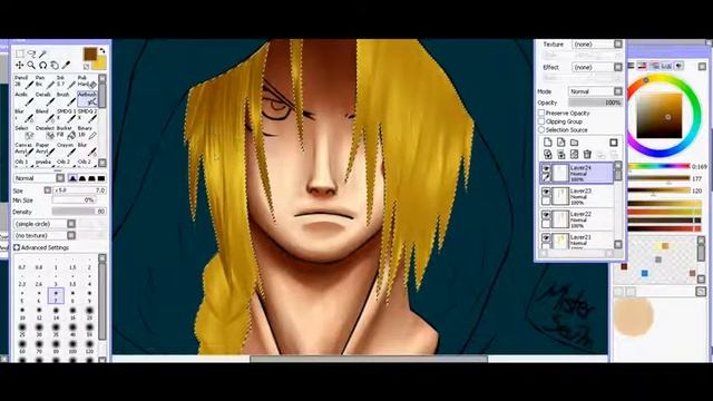 Paint tool sai. Edward Elric's Hair coloring (speedpaint) смотреть онлайн