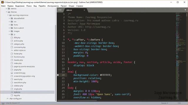 Проекты в Sublime Text 3: создание и сохранение рабочего пространства смотреть онлайн