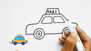 Drawing taxi for children with kids song/Рисование такси для детей /Bolalar uchun taksi rasm chizis