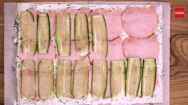 Рулеты из лаваша с карбонадом и сыром